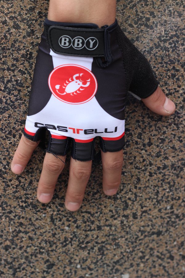 2015 Castelli Guante de bicicletas rojo y blanco